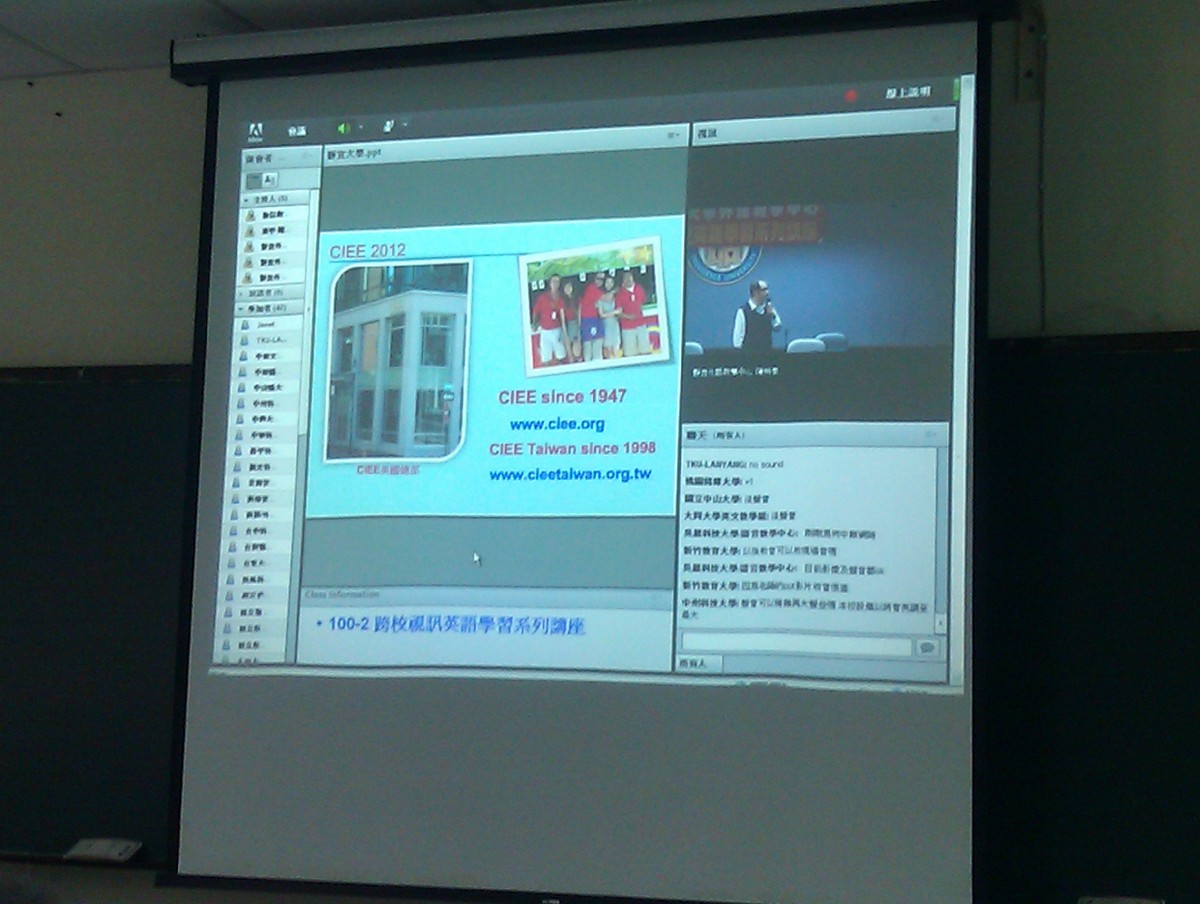 一場跨多校視訊的「出國打工度假說明會」在社科院1003教室登場(另開新視窗/jpg檔)圖片