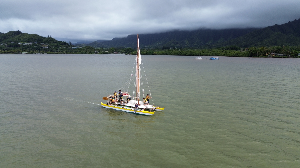 Kānehūnāmoku航海學校的雙體航海帆船Kānehūnāmoku。(另開新視窗/jpg檔)圖片