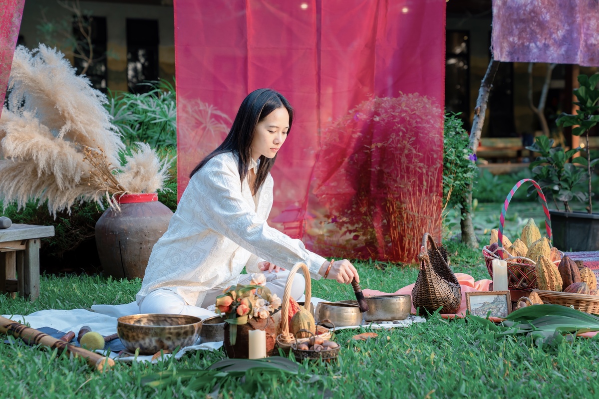 「食永續‧可可傳送愛」工作坊，活動中特別重現中南美文化的可可祈福儀式。(另開新視窗/jpg檔)圖片