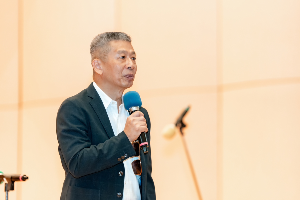 中山管院USR計畫主持人郭瑞坤教授分享企業ESG發展趨勢，肯定雷科長期投入圓夢實踐計畫，深化在地連結與社會參與。(另開新視窗/jpg檔)圖片