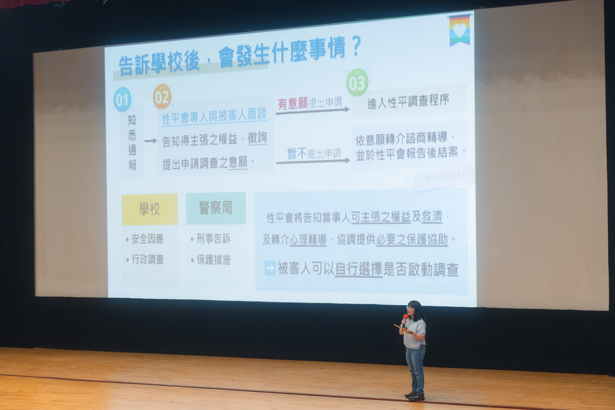 介紹學生在校期間可運用的學務資源，包括西灣生活onLine、性別事件支持系統(另開新視窗/jpg檔)圖片