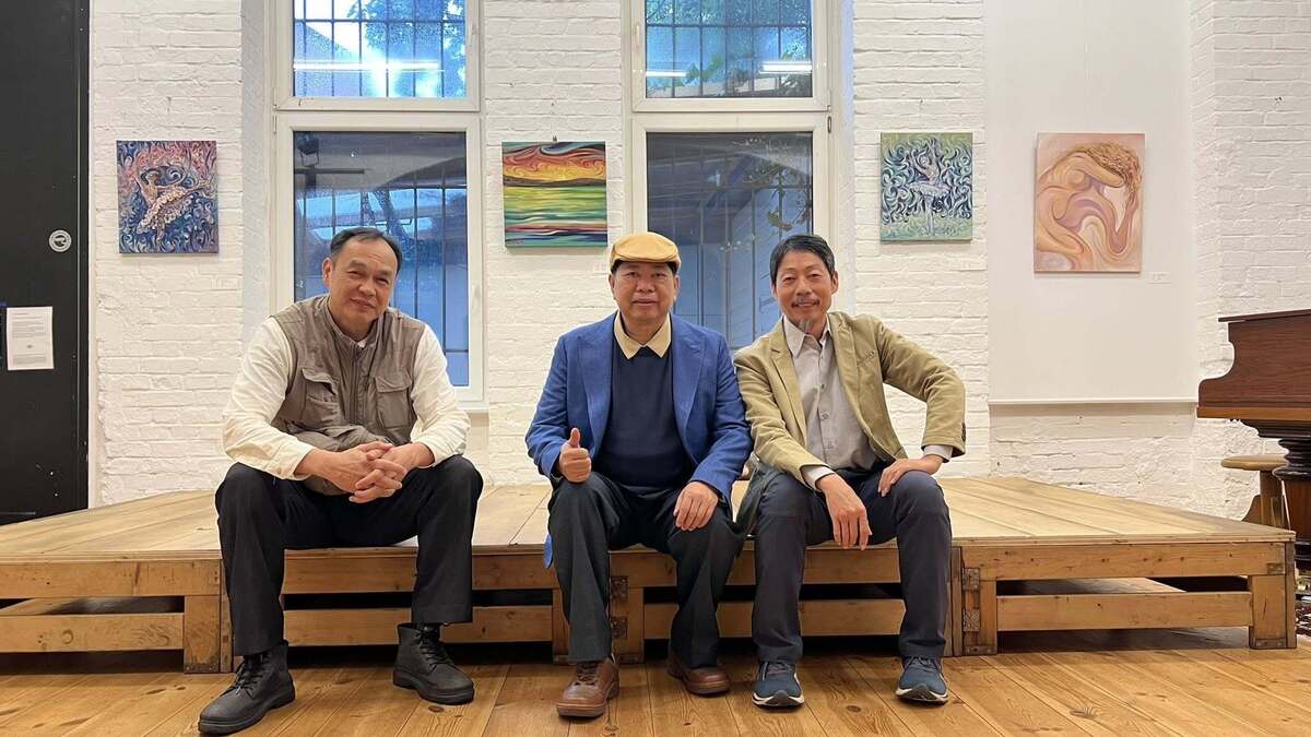 台灣藝術家左起段大中、王以亮、王德合。(另開新視窗/jpg檔)圖片