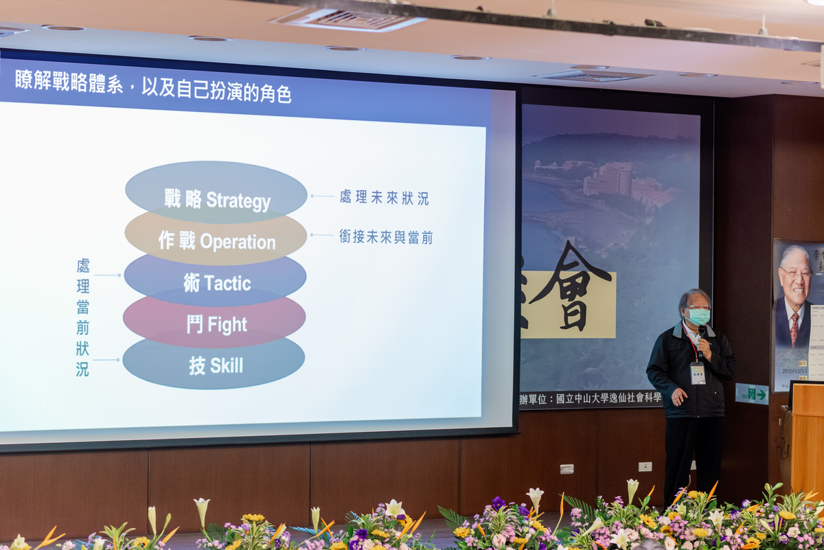 台灣戰略模擬學會理事長張榮豐分享「李登輝總統的國家治理」。(另開新視窗/jpg檔)圖片