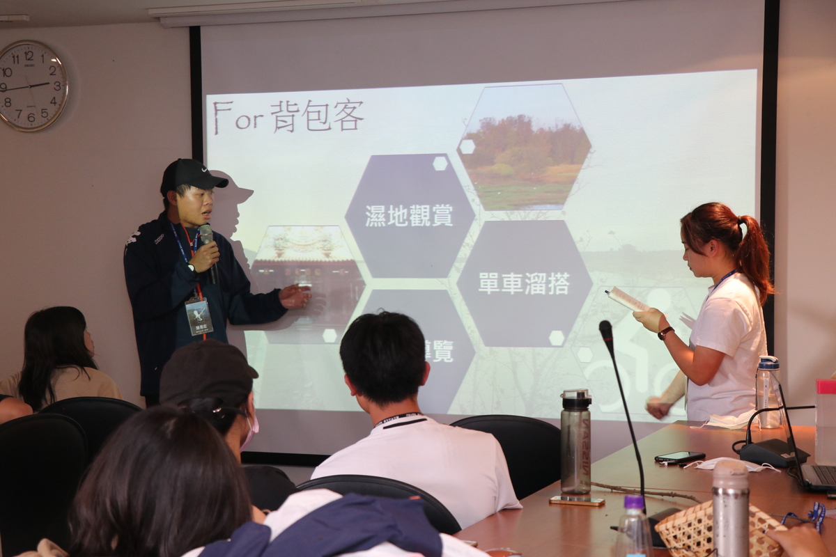 實地走訪鰲鼓溼地後,小組進行深度生態旅遊提案。